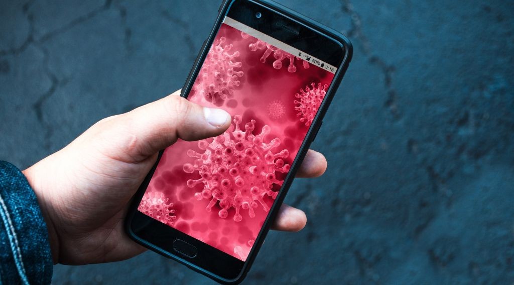 COVID-19 auf einem Smartphone